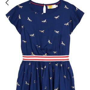 Mini Boden Girls Unicorn Gold Dress 6-7